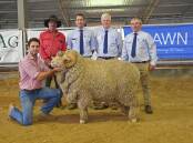 Alec Merriman, Lynoch manager Chris Bourke, and Andy Carter, John Croake and Harold Manttan with the top ram. 