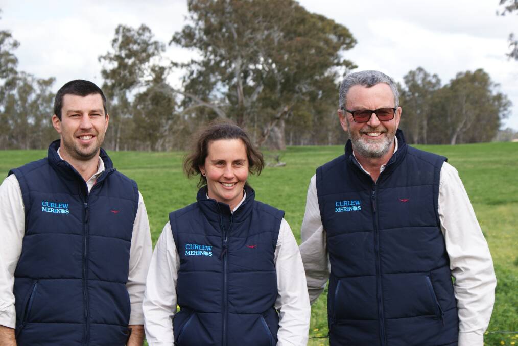 DIVERSIFIED FAMILY BUSINESS: Woolgrowers and prime lamb producers Bernie, Elise, Tony Kealy at Curlew, Edenhope. 