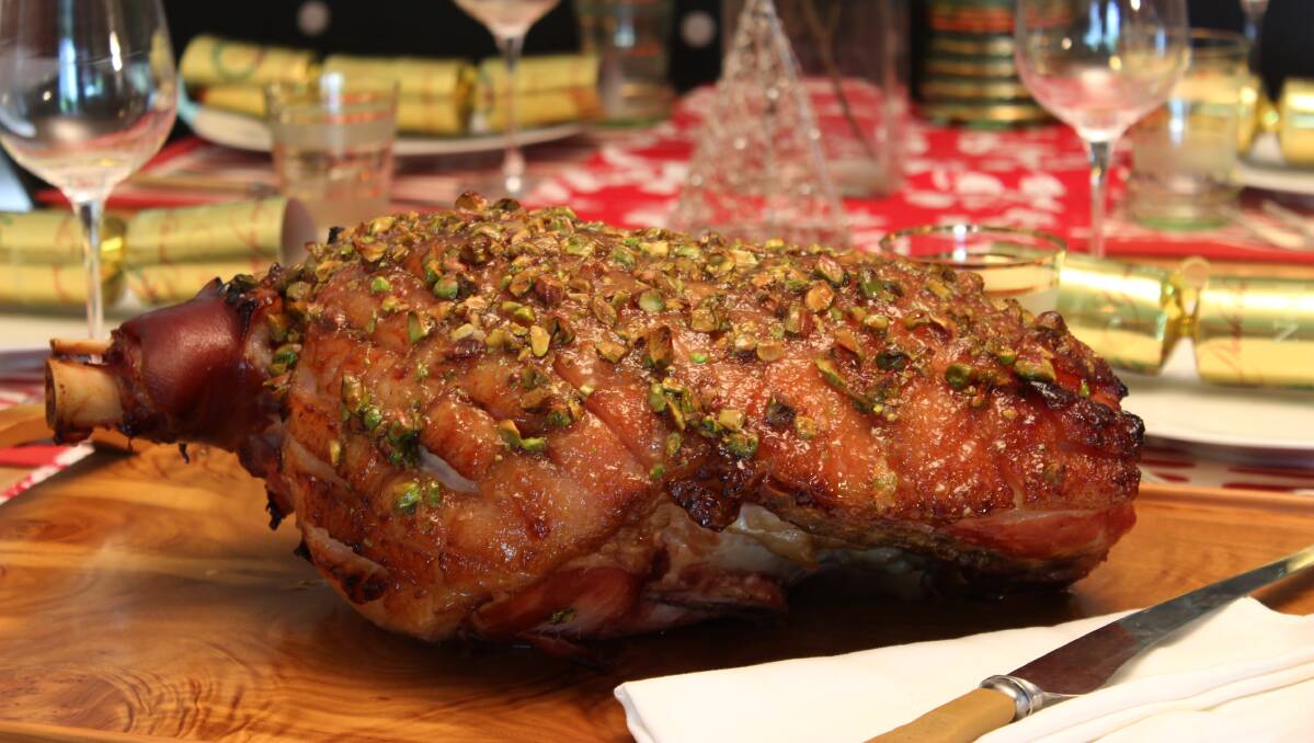 CITRUS GLAZE: Andrew Hearne uses a lime and pistachio glaze on his Christmas ham.