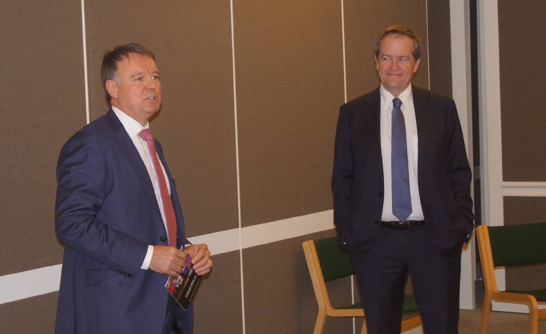 Shadow Agriculture Minister Joel Fitzgibbon and Opposition leader Bill Shorten.