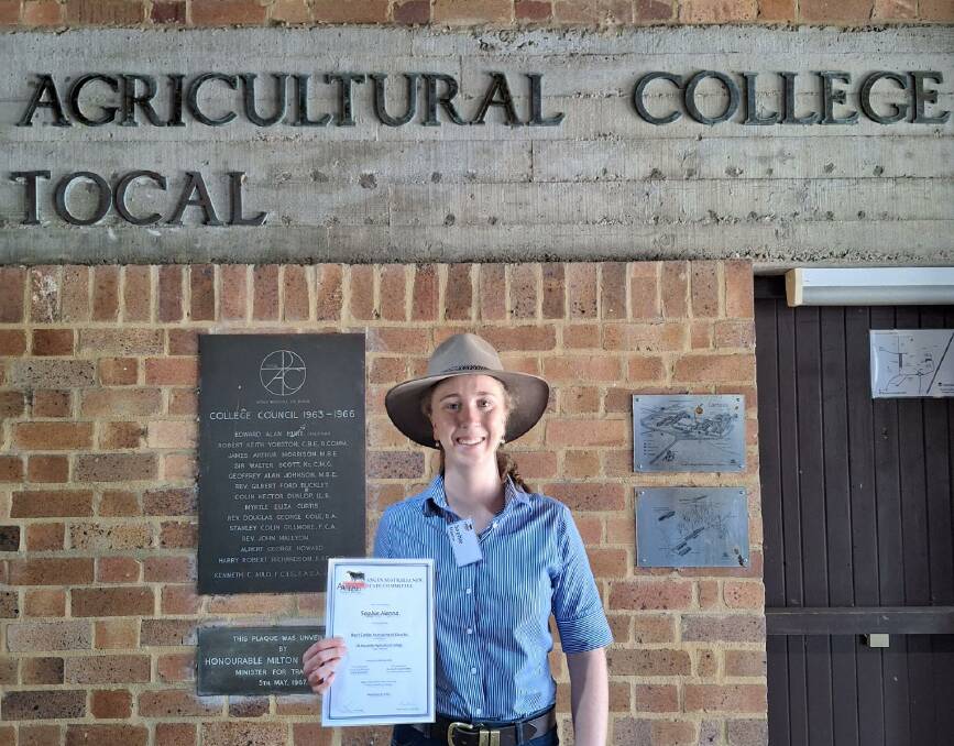 Angus Foundation Scholarship recipient Sophie Hanna, Victoria, successfully completed the Tocal Beef Cattle Assessment Course. Picture supplied