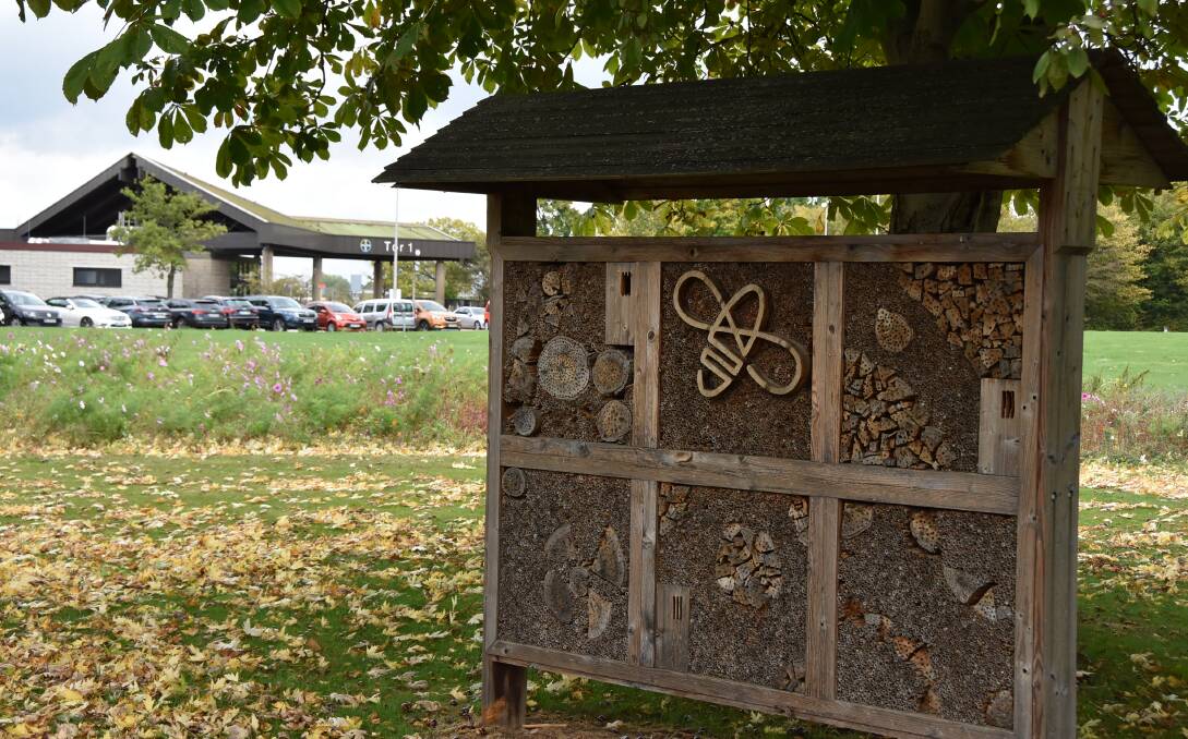 HOME: One of the native bee houses at the Bayer Bee Care Centre in Monheim, Germany. 