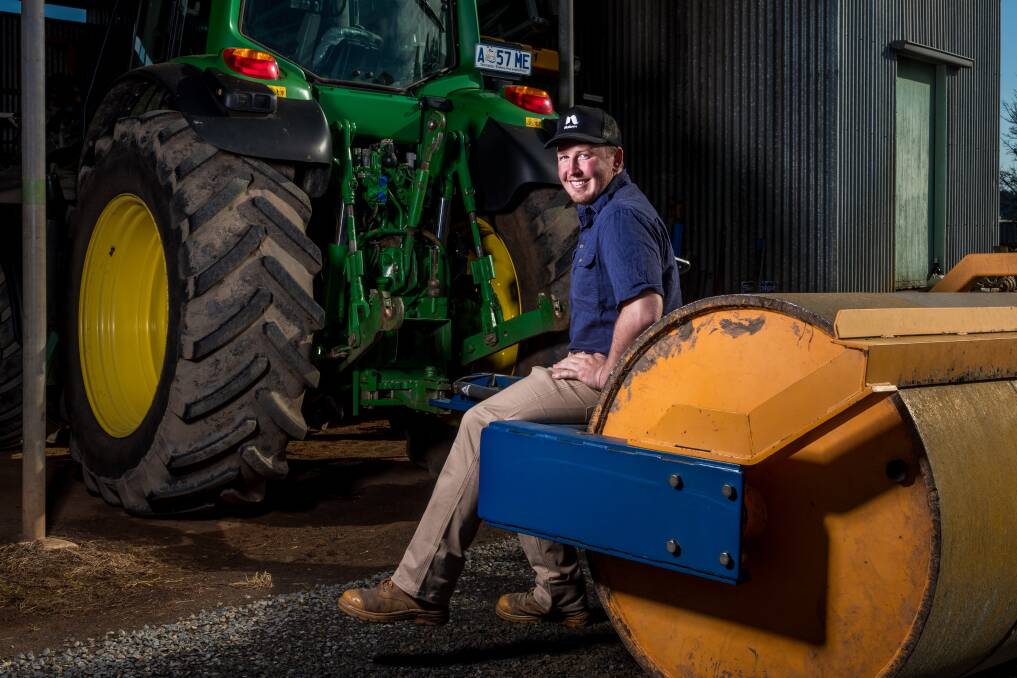 INNOVATION: Nicholas Eyles is nominated for the 2020 Tasmanian Community Achievement Award, alongside Fork It Farm pig farmer Daniel Croker and creator Sarah Hirst, who assisted Agfest in the Cloud. Photo by Phil Biggs.