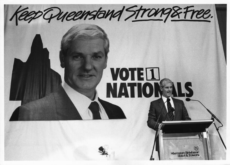 CAMPAIGN LAUNCH: Russell Cooper launches the Nationals' campaign for the 1989 elections which his party lost in a landslide. 