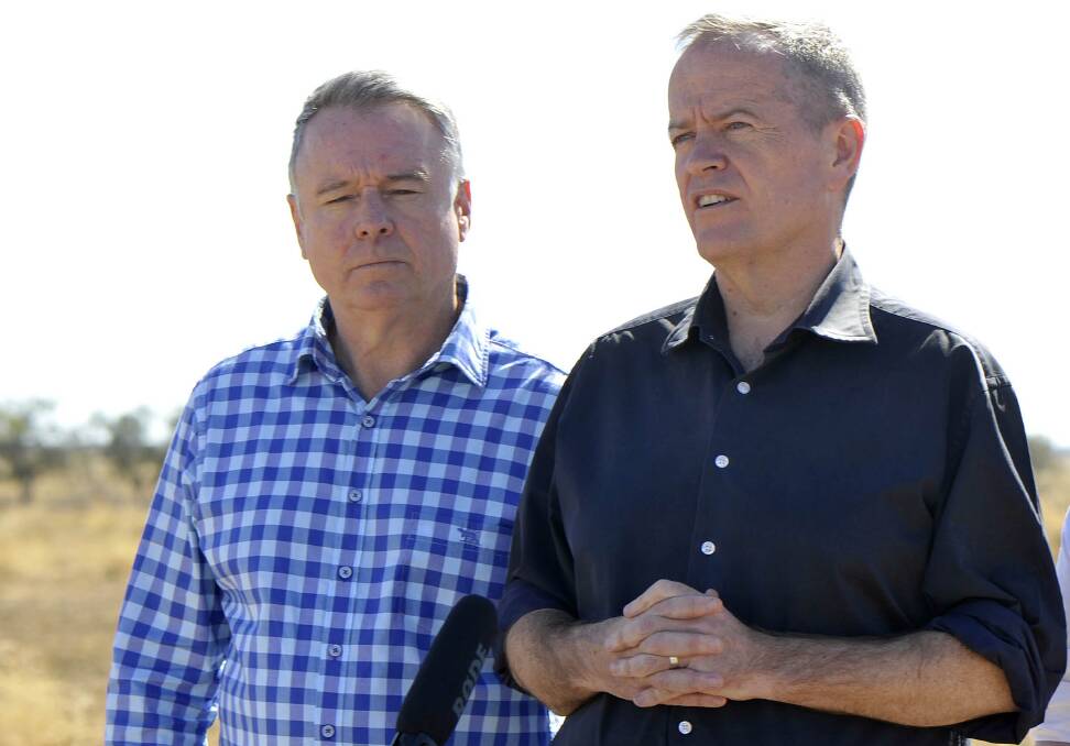 Opposition Leader Bill Shorten (right) and Shadow Minister for Agriculture, Fisheries and Forestry Joel Fitzgibbon.