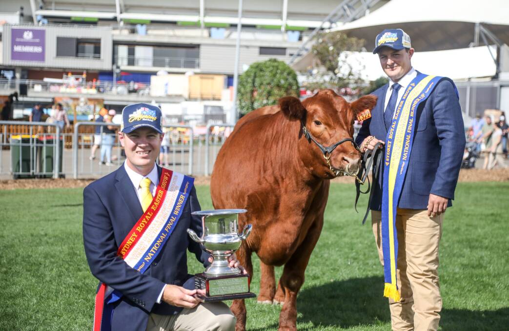 Liam Kirkwood of Ray White Livestock, Townsville, Queensland has won the ALPA National Young Auctioneers Competition, with Sam Smith of Kevin Miller, Whitty, Lennon and Co, Forbes, NSW named runner up. Photo: Lucy Kinbacher 