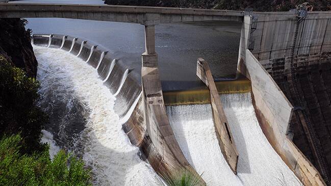 Burrinjuck dam spilled yesterday afternoon following increased inflows to the catchment. Photo: WaterNSW