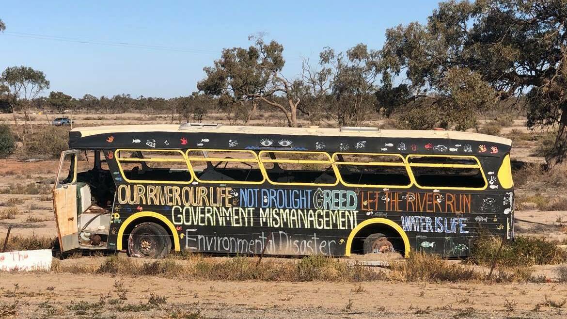 UPDATE: The evaluation found some small, regional communities had suffered significant negative impacts due to the Basin Plan and targeted support was needed. This bus was pictured in Menindee. 