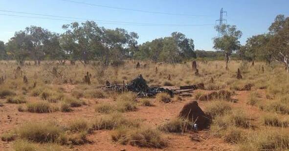 2017: The site of the fatal Robinson R22 accident north west of Cloncurry. Photo: supplied.