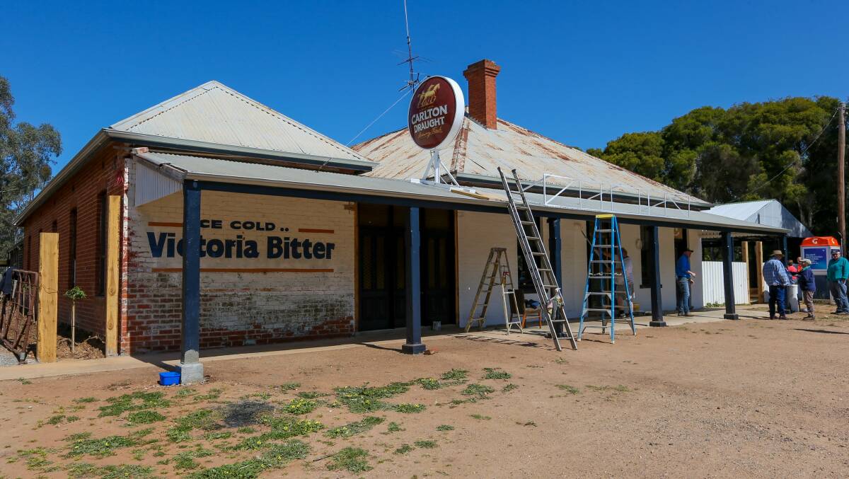 Balldale Hotel during its restoration in 2019. It is now set to be the first place in rural NSW to have a blue plaque marking an historical event rather than an individual. Picture by Tara Trewhella
