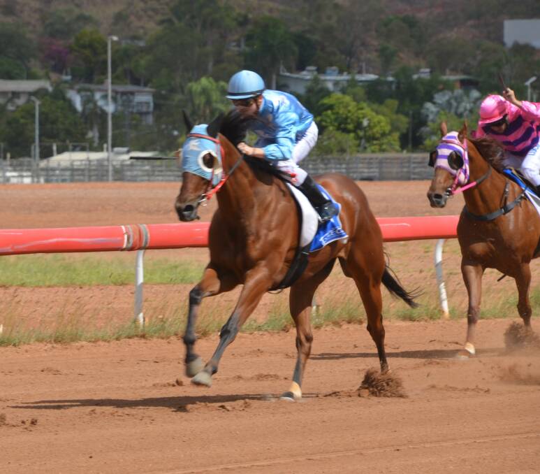 SIMPLY WICKED: Dan Ballard sprints clear on Wicked Wiki to win the race for Tanya Parry, at Mount Isa on the weekend. Picture: Derek Barry