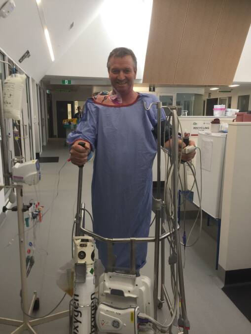 TOUGH TIME: Andrew Weidemann recovery from double bypass surgery in Geelong in August. Picture: CONTRIBUTED