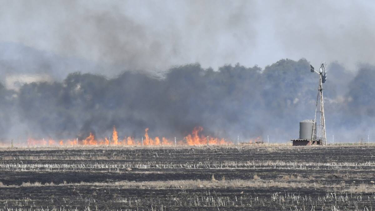 A stubble burn near Windermere in 2022. Picture by Lachlan Bence