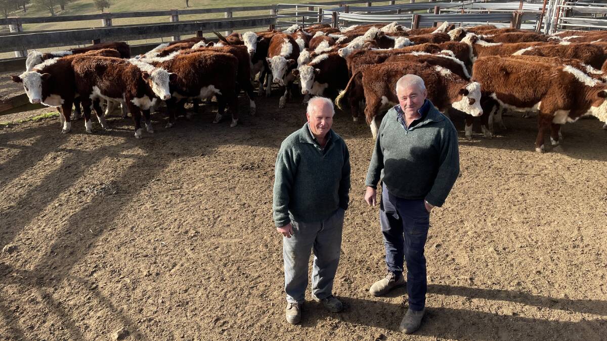 Mr Wheeler with farm manager Geoff Cameron, who has worked for the family for 47 years.