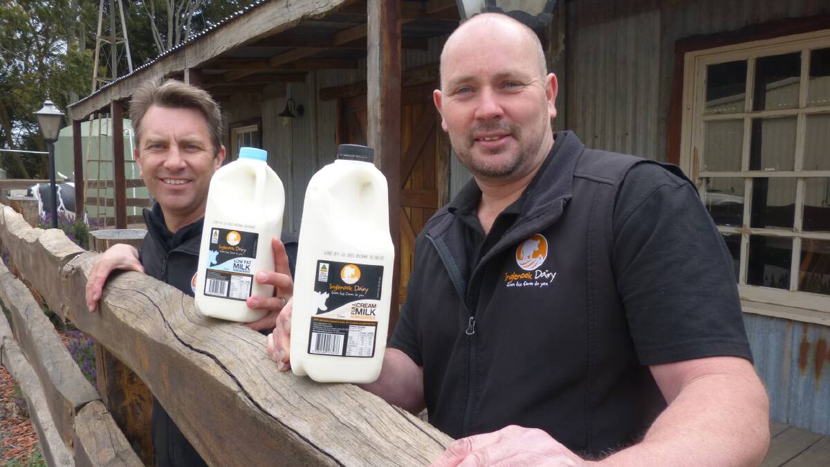 FOR THE INDUSTRY: Inglenook Dairy production manager Shane Browning and managing director Troy Peterken process more than 25,000 litres of milk weekly.