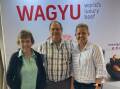 BIG VENDORS: Sandra and Peter Krause with daughter Robyn Elphick, Sunnyside Wagyu, Inverell, NSW, sold the top-priced $400,000 heifer at the Australian Wagyu Association Elite Wagyu Sale.