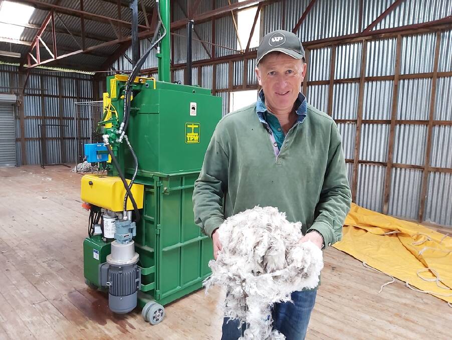 CONUNDRUM: Wool grower Jamie Baulch, Hillview, Cavendish, has decided to hold onto wool as the export market grinds to a halt.