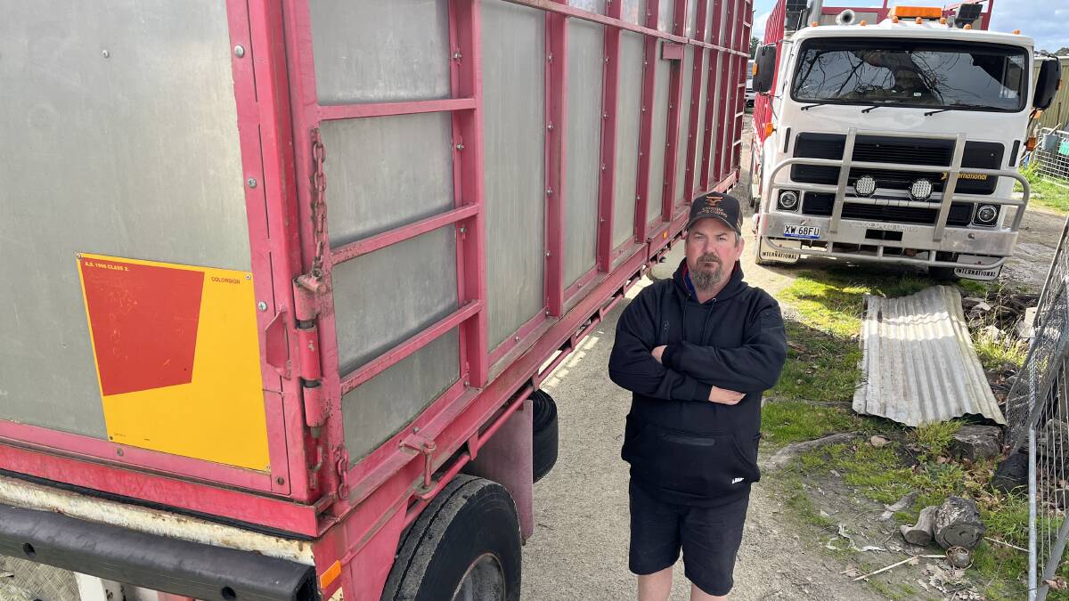 Gippsland livestock carrier Craig Melville is fed up over a lack of communication with VicRoads after it said his dog trailer could not be registered. Pictures by Bryce Eishold