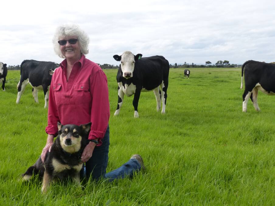 FEELING THE SQUEEZE: Cannons Creek beef farmer Louise Brooks, with Clover the Kelpie, says farmers are moving further east due to encroaching housing estates.