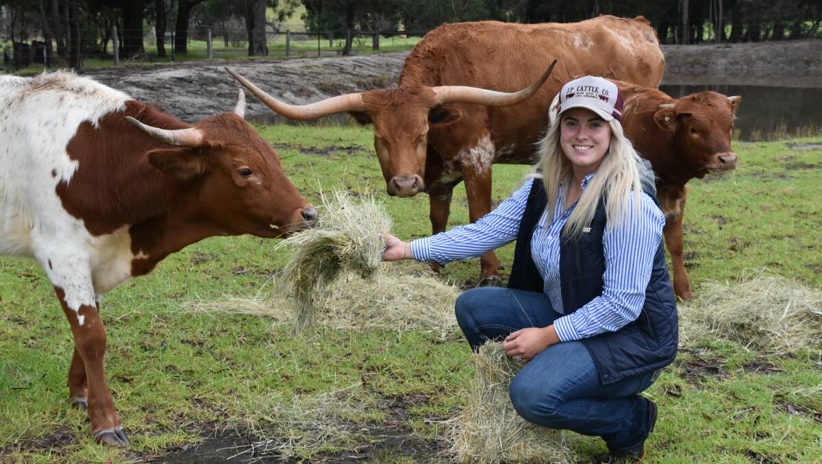 SEA CHANGE: Texas Longhorn breeder Jordana Perry, JP Cattle Co, Toongabbie, moved to the bush from Melbourne three years ago.