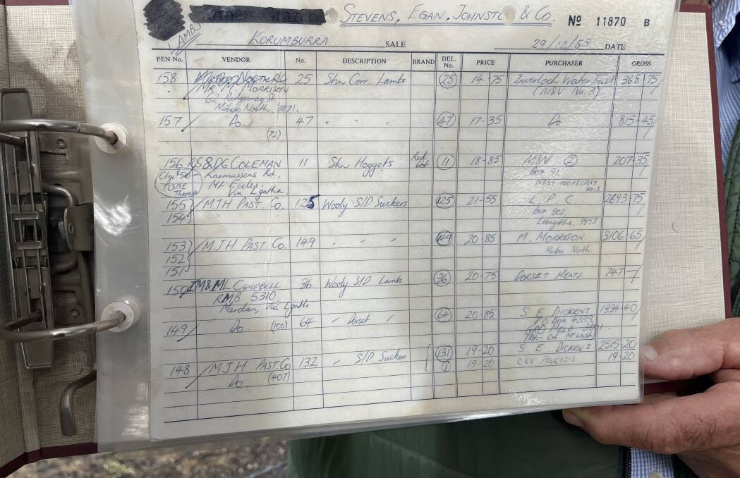 The first page of sheets from the November 1983 sale.