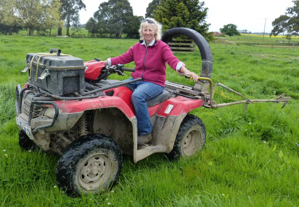 WORKHORSE: Gippsland dairy producer Carlene Farmer uses quad bikes on her farm everyday and has invested in roll-over protection to improve rider safety.