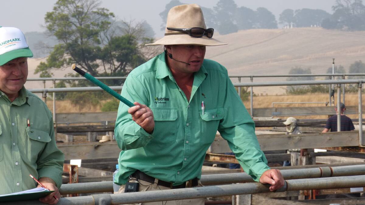 SELLING: Nutrien Casteron auctioneer Rick Smith.