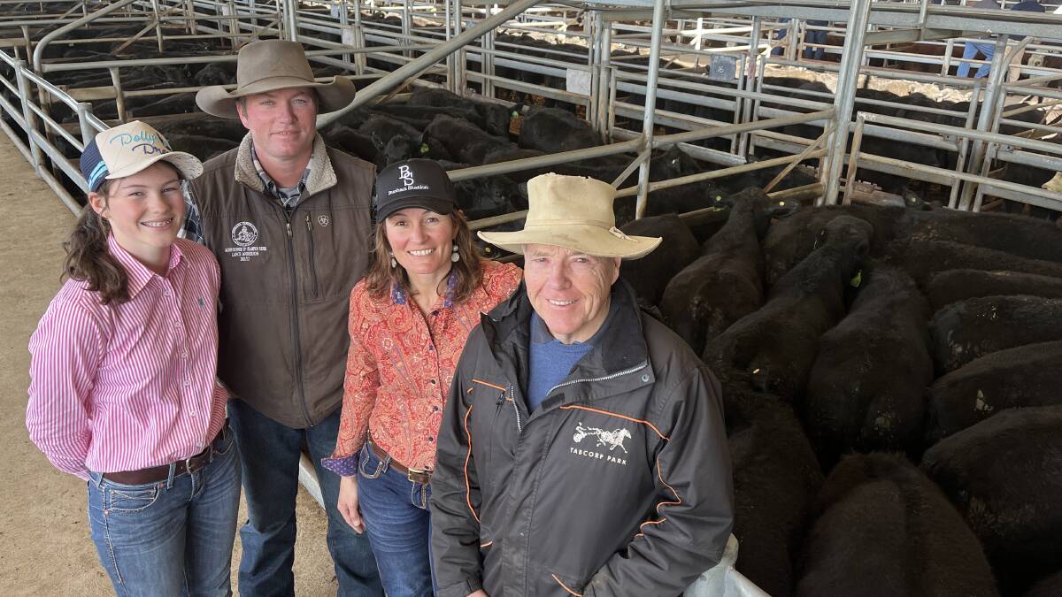 Rhyme, 15, with parents Lance and Lyric Anderson and Bryan Hayden, Buchan Station, Buchan, sold 85 Angus steers, 12-14 months, to a top price of $2440 at Bairnsdale last month.
