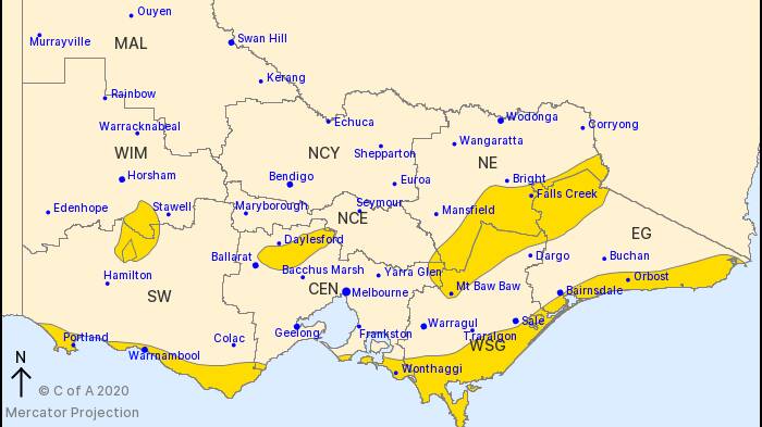 ALERT: A severe weather warning is in place for parts of Victoria.