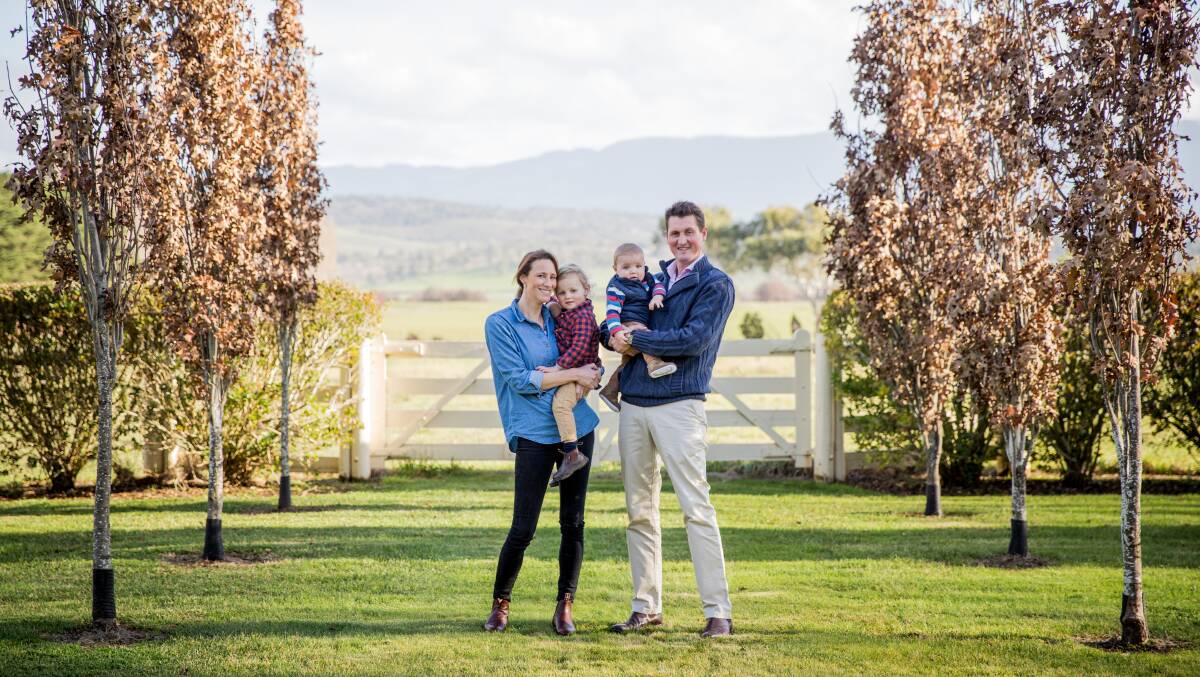 FIBRE: Jo and David Taylor, Campbell Town, with children Rupert, Wally run a woolgrowing operation in Tasmania.