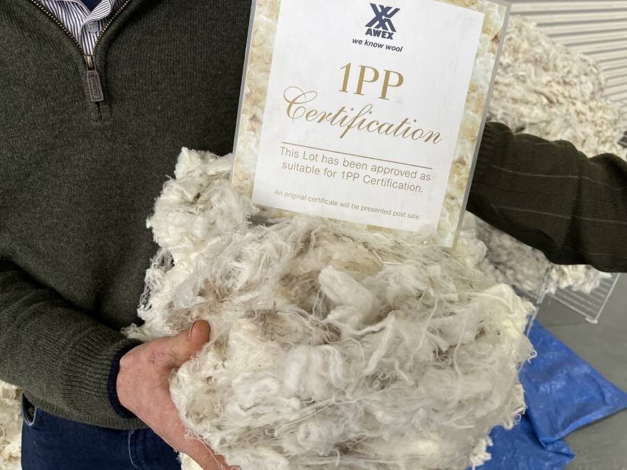 TOP QUALITY: Some of the superfine wool produced by the Linkes on show at the Melbourne woolstores.