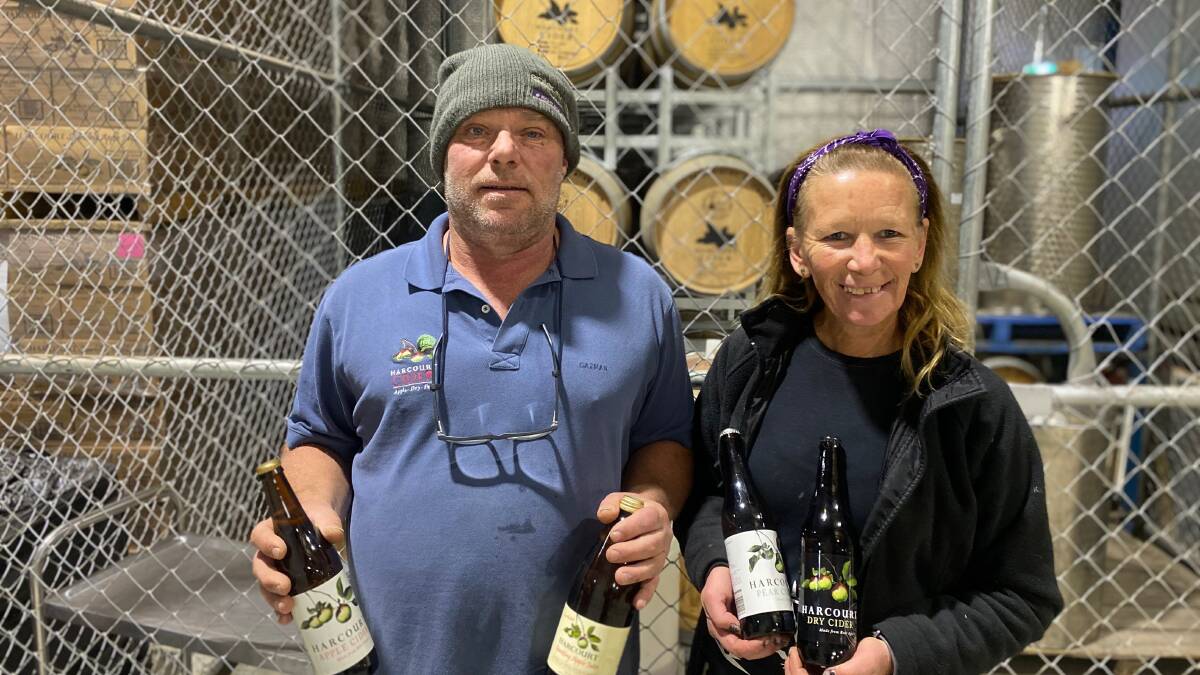 LOSS IN REVENUE: Cider producers Simon and Victoria Frost own The Little Red Apple at Harcourt and say retail sales and manufacturing of juices and cider have slowed considerably during COVID-19.
