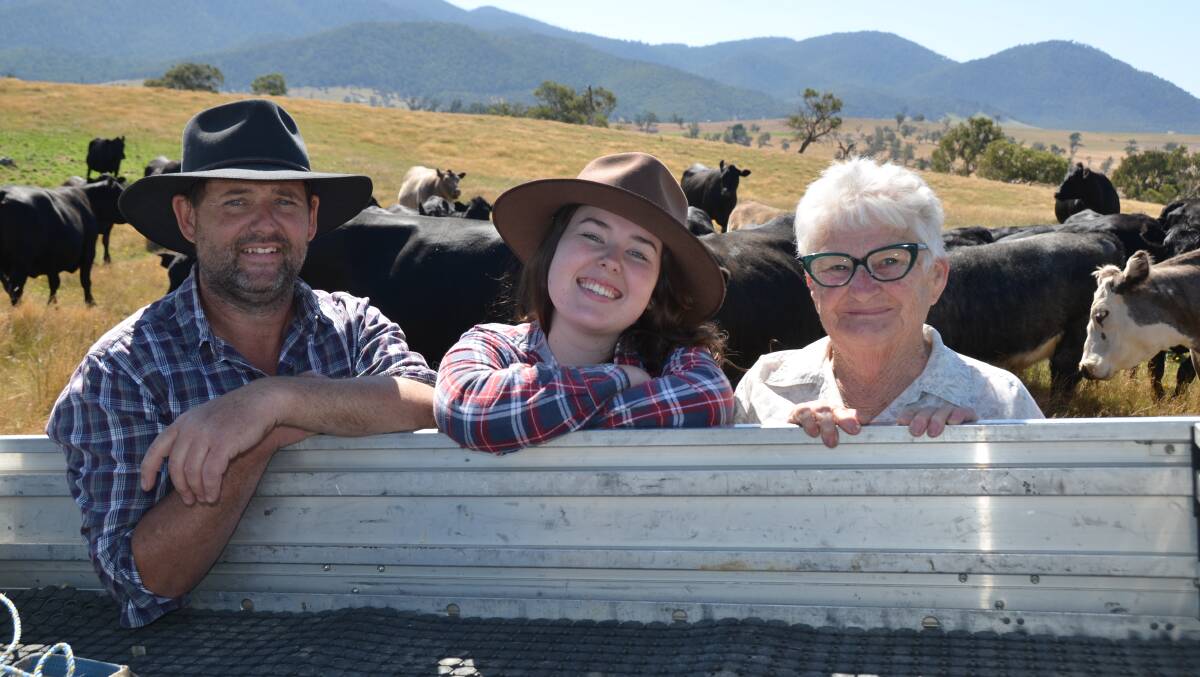 Ricky, Georgie and Lorraine Gilmore, The Forest, Benambra, span three generations, but their name in the area dates back to the 1880s. Picture by Bryce Eishold
