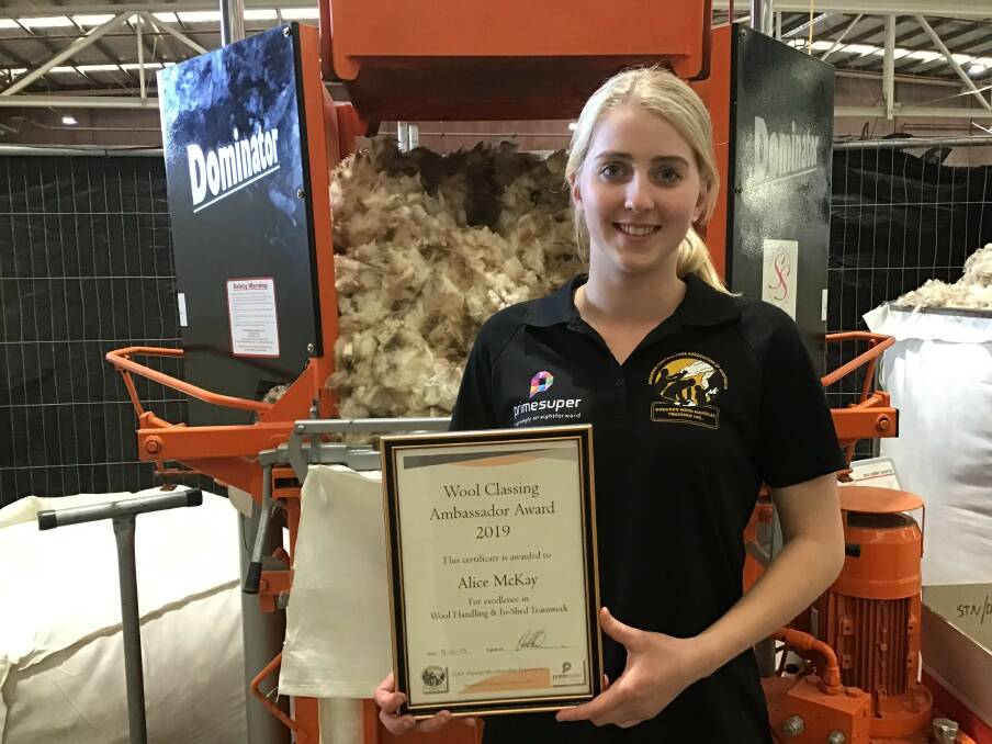 YOUNG GUN: Alice McKay, Drummatin, says the wool sector has a shortage of classers.