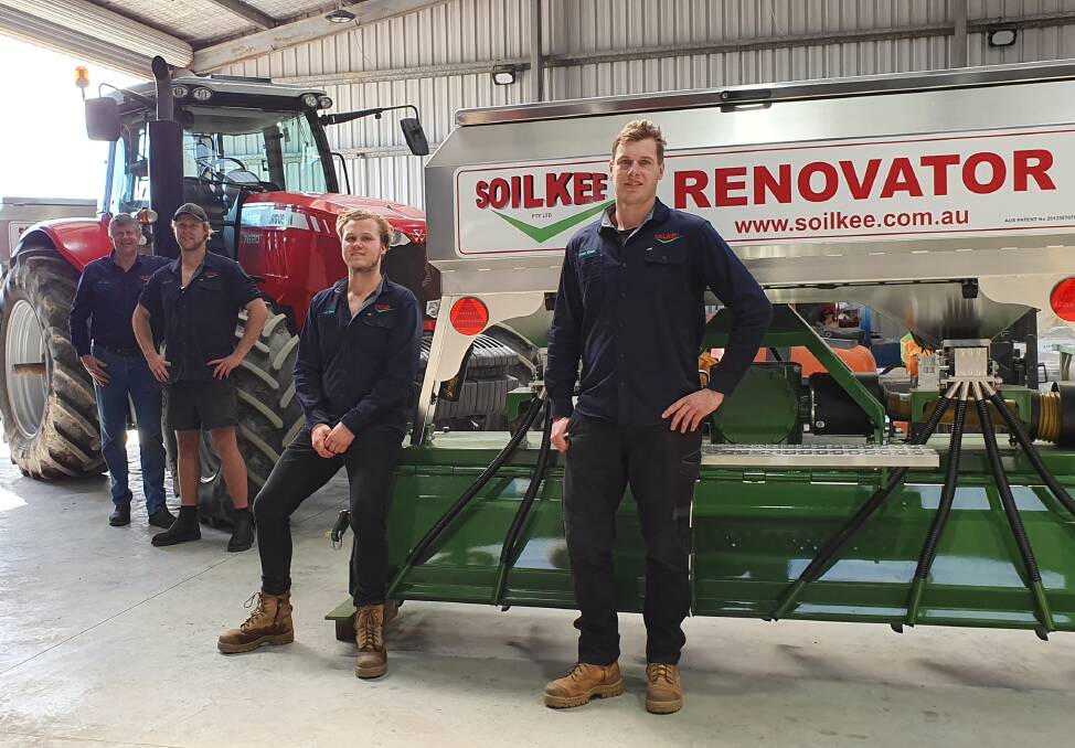 HOT DEMAND: Soilke founder Niels Olsen (fair left) with sons Jamie, Shaun and Shane at their Hallora property.