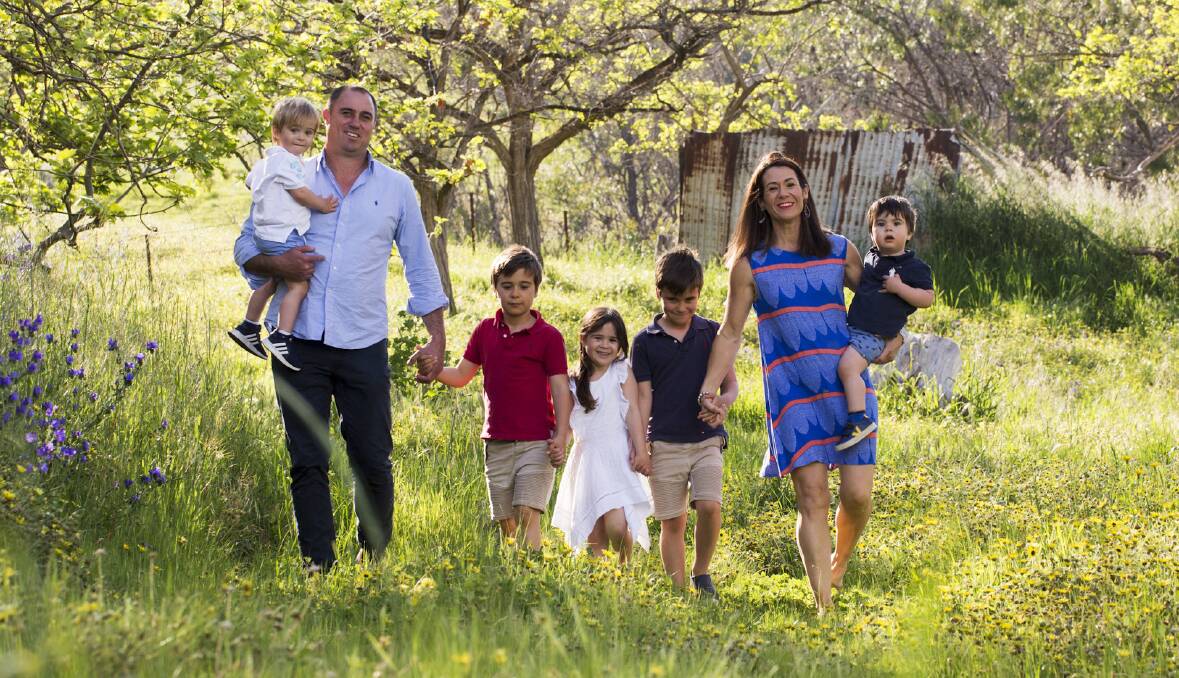 PASSION: Tim and Katherine Pilkington with their five children run Benview Farms, supplying lamb to consumers direct from the paddock. Photo by von Maedler Photography.