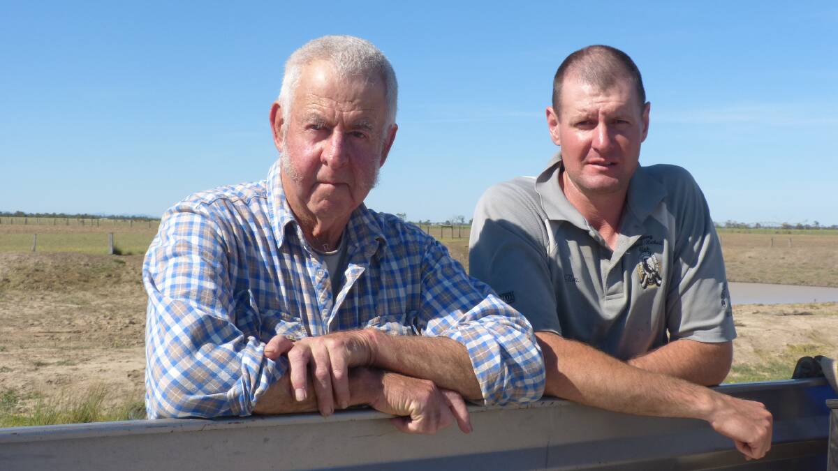 SPEAK OUT: Bill and Tim Waite, Glengarry East, urged Wellington Shire Council to use the drought funding for rate relief. 