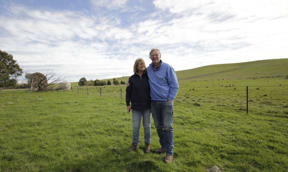 Victorian Merino farmers Charles and Amanda Fairbairn-Calvert, Skipton, have worked tirelessly for decades and were named the Elanco Sustainable Sheep Producers of the Year. Picture by Holly McGuinness