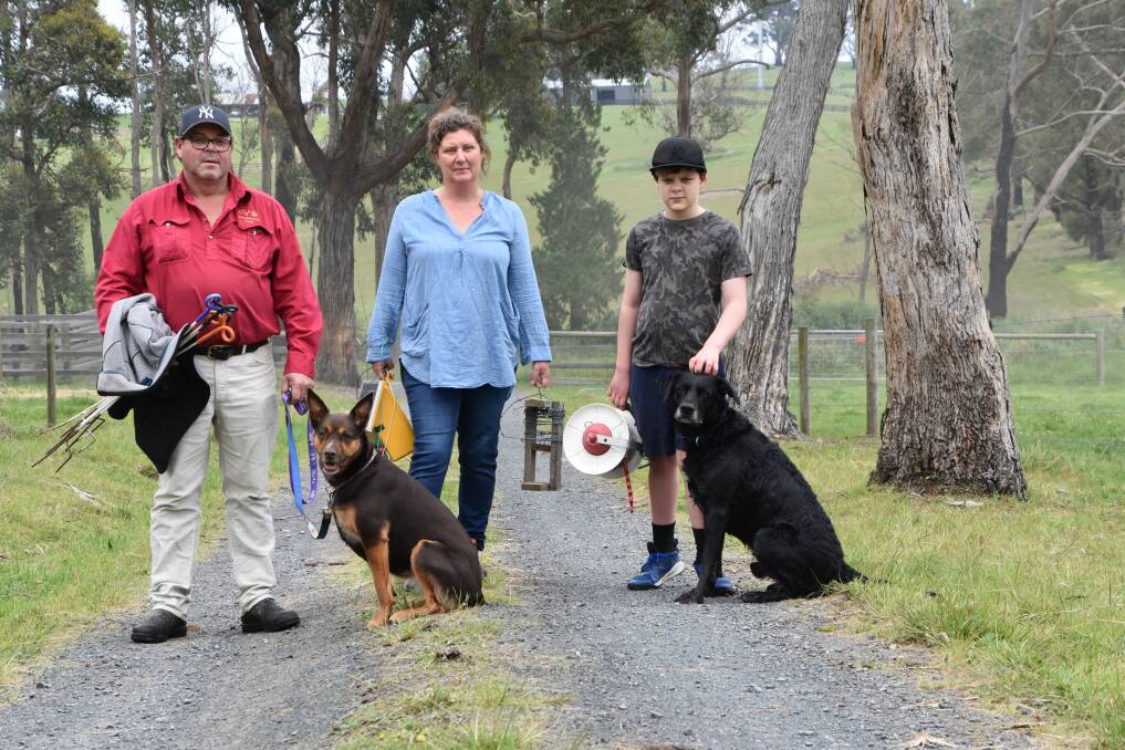 HIP POCKET: Mark Henneysee and Kate Birch, Jillangolo Park, Tonimbuk, with son Billy, 11, did not qualify for financial government assistance in the wake of the 2019 Bunyip fires.