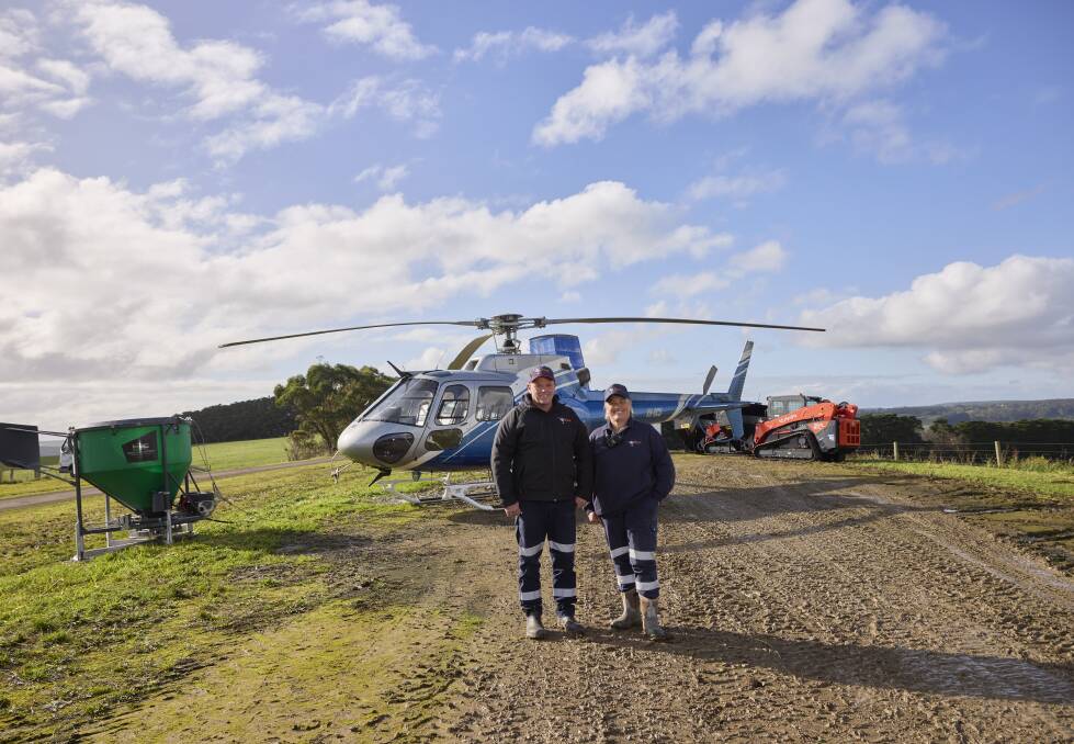 Rob and Sandra Martin from Otway Helicopters have had a busy start to the season. Picture supplied