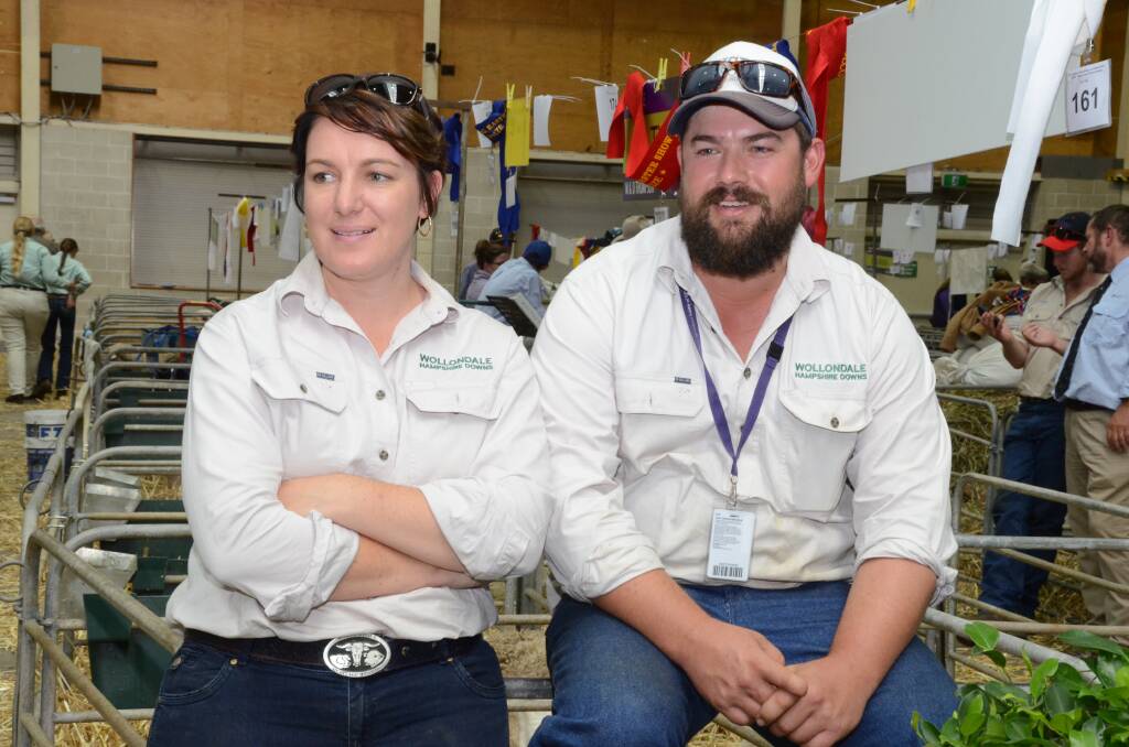 Heidi and Matthew Sherwood, managers of Wollondale Hampshire Downs stud, are Bendigo bound.