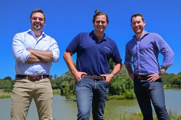 AgriWebb co-founders Kevin Baum, Justin Webb and John Fargher recently signed a deal with Cargill for use of their platform in Brazil. Picture file