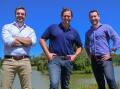 AgriWebb co-founders Kevin Baum, Justin Webb and John Fargher recently signed a deal with Cargill for use of their platform in Brazil. Picture file