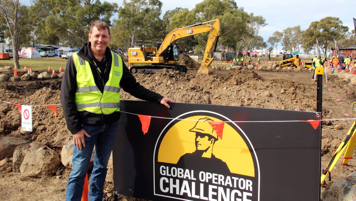 Hastings Deering building and construction manager Richard Guiver watching the Global Operator Challenge action. 