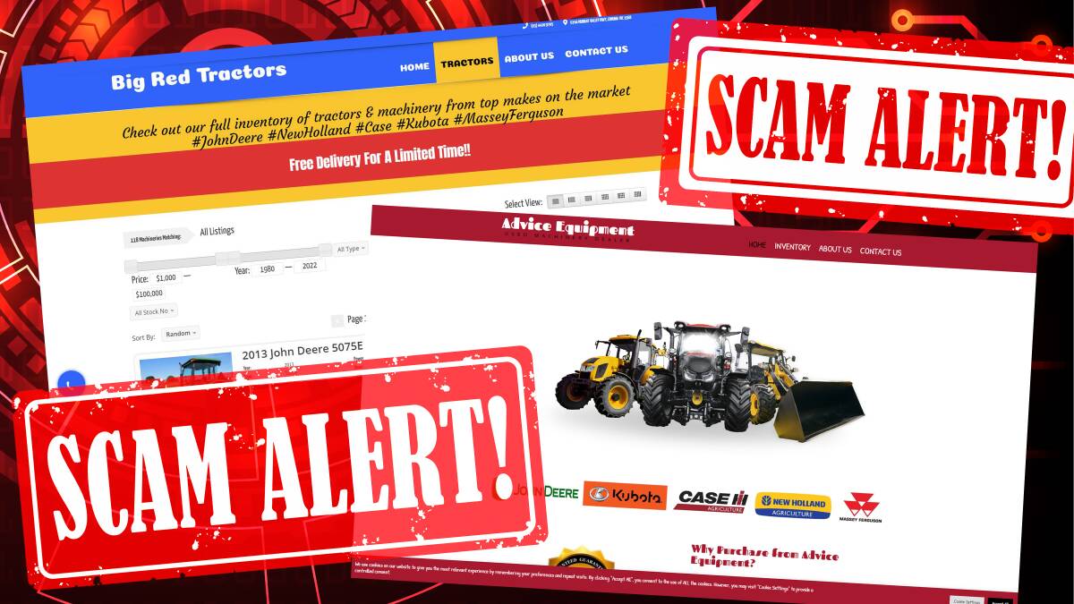 Be aware: Machinery listings on bigred-tractors.com, adviceequipment.com and ardeefarms.com are scams. 