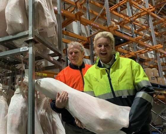 Agriculture Minister Bridget McKenzie visits a meat processing facility.
