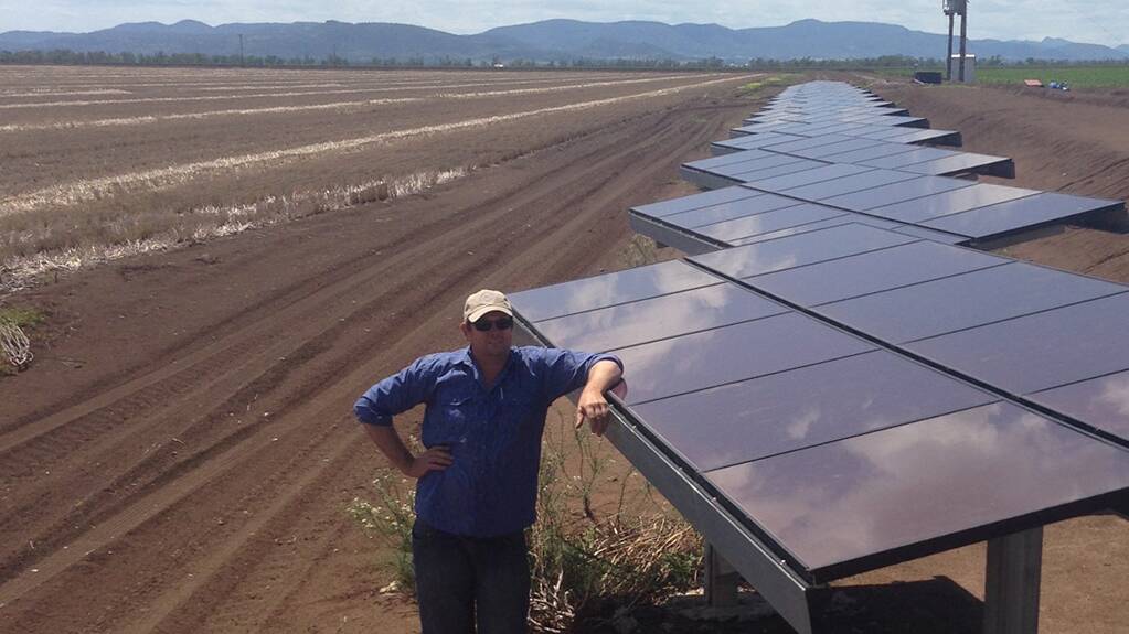 Gunnedah farmer Scott Morgan says his solar powered pumps will deliver significant savings on electricity costs. Pic by Georgia Morgan.