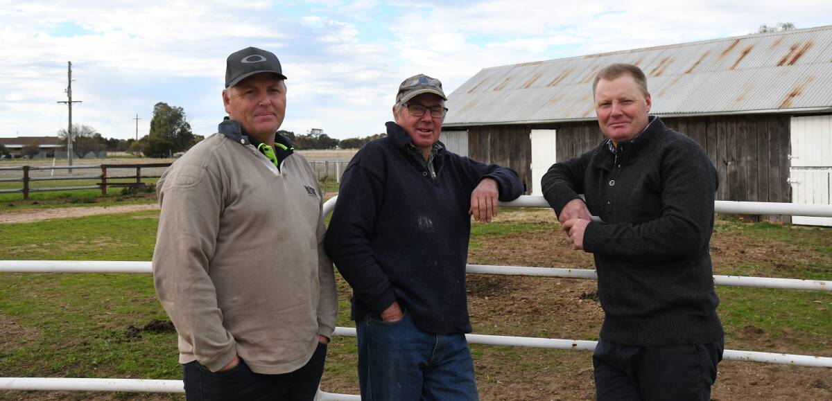 FRUSTRATED: Farmers Jamey Soulsby, Colin Twigg and Adam Soulsby say there needs to be a specific focus on rural crime.