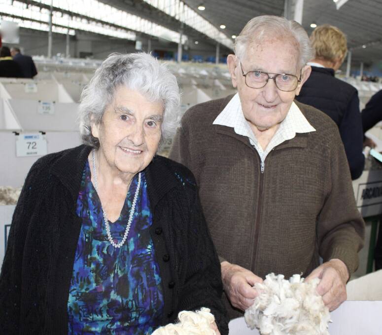 TOP PRICE: Fourth generation woolgrowers, Phyllis and Jack Lloyd, Napoleons, made their annual trip to the Melbourne woolstores last week.