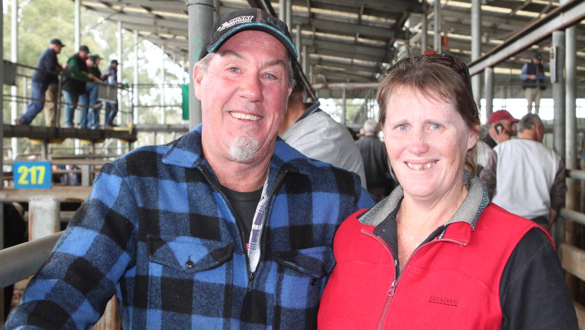 Steve Vagg and Barb Challis, Leongatha, were in the market for replacements at last week's Leongatha store sale.
